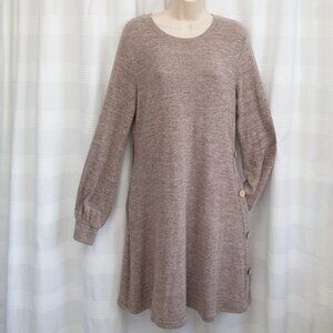 Comfy Buttery Soft Oatmeal Dress with POCKETS & Button Detail